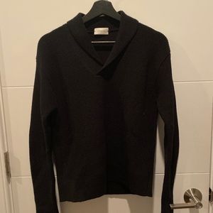 Lemaire Black Sweater with Shawl Collar